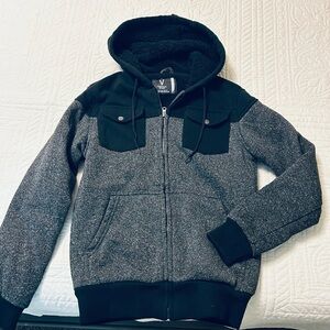 Vertical Sport Men’s Black & Gray Hooded Performance Jacket